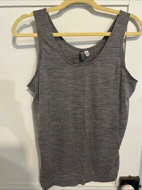 ibex  Wool Heathered Gray Scoop Neck Tank